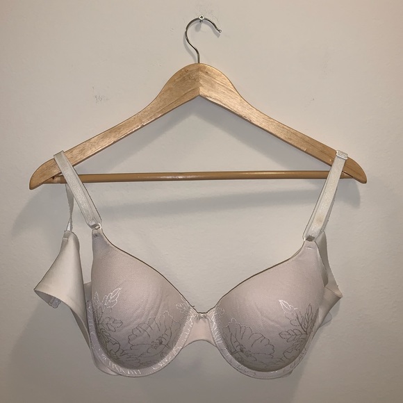 Warners Cream Floral Nylon Padded bra size 34C - Picture 3 of 9